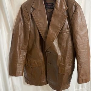 Vintage Japanese custom leather coat Japan leathermaker S M THE POWER